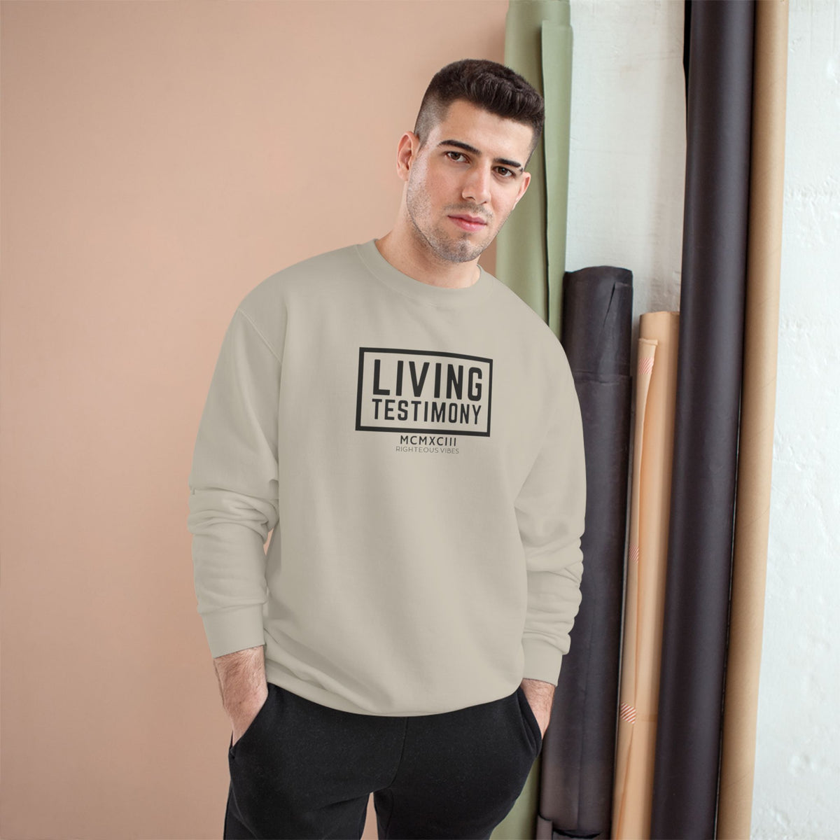 Living Testimony Sweatshirt — Christian Inspirational Crewneck