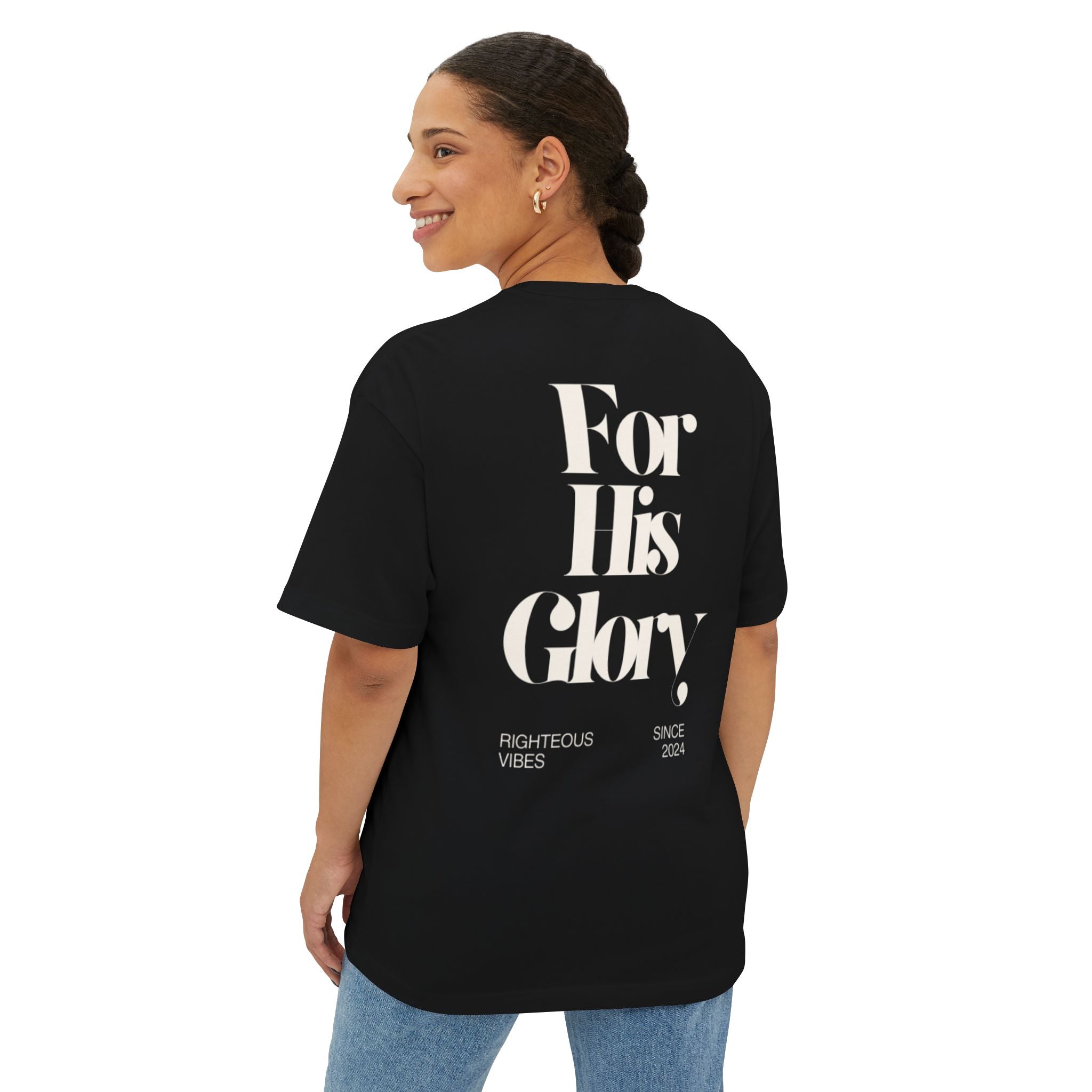 "For His Glory"- Oversized Boxy Tee