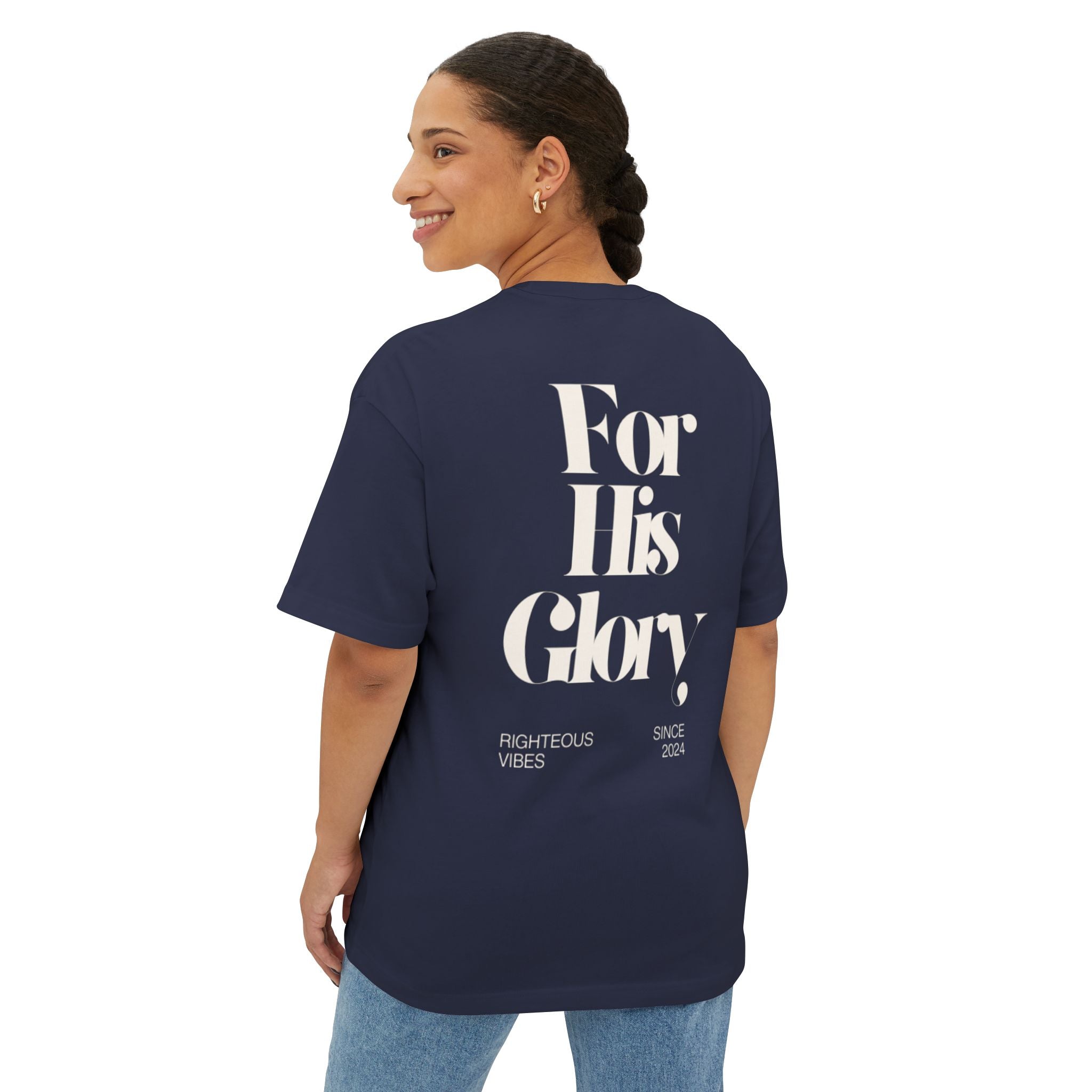 "For His Glory"- Oversized Boxy Tee