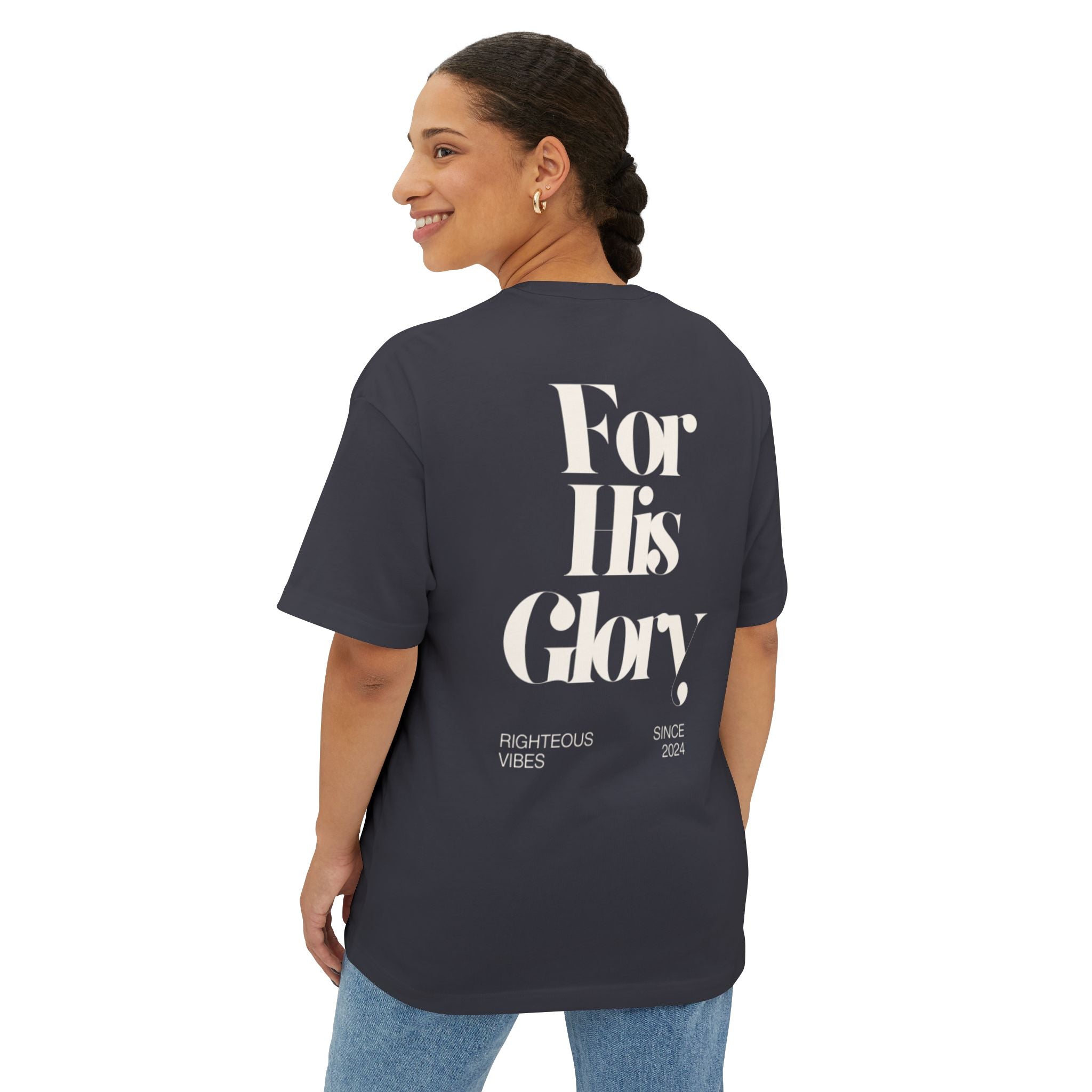 "For His Glory"- Oversized Boxy Tee