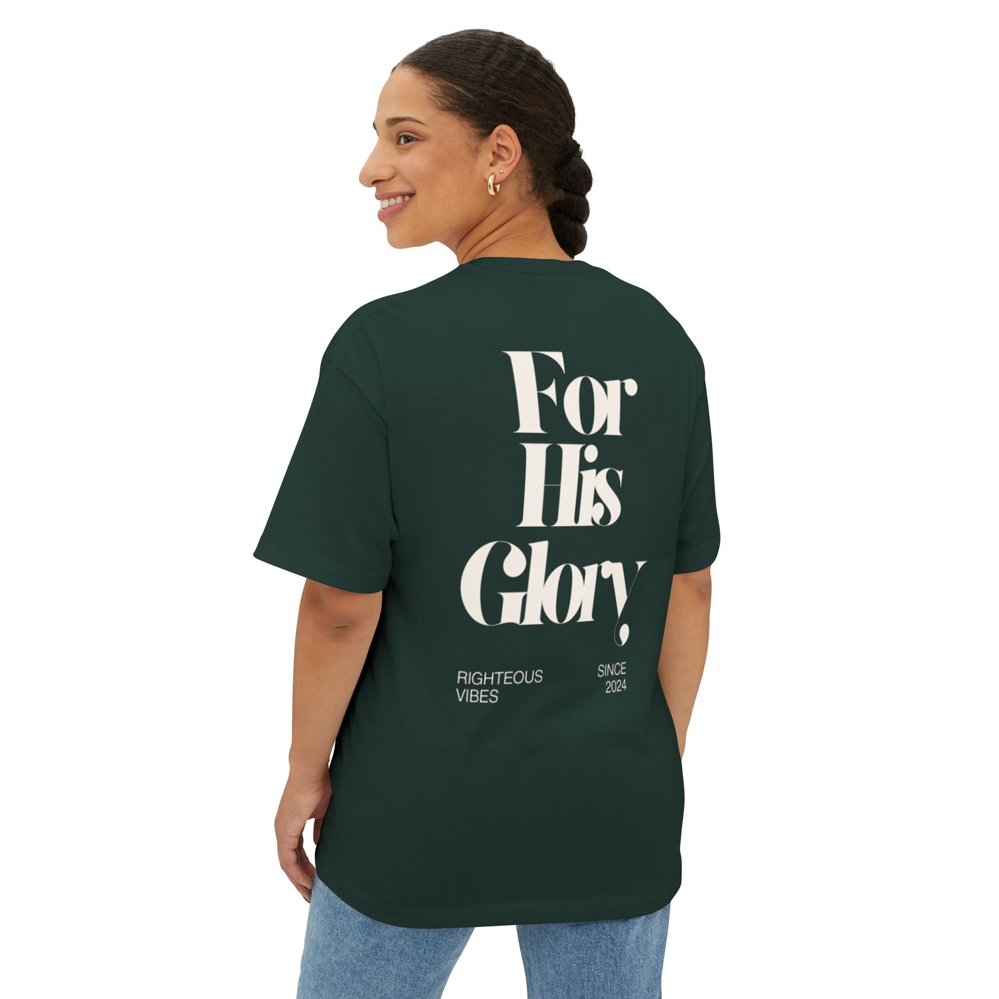 "For His Glory"- Oversized Boxy Tee